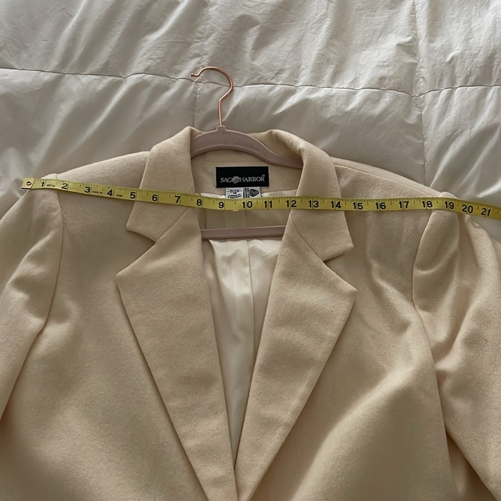 Sag Harbor wool pale yellow classic blazer - Picture 10 of 13